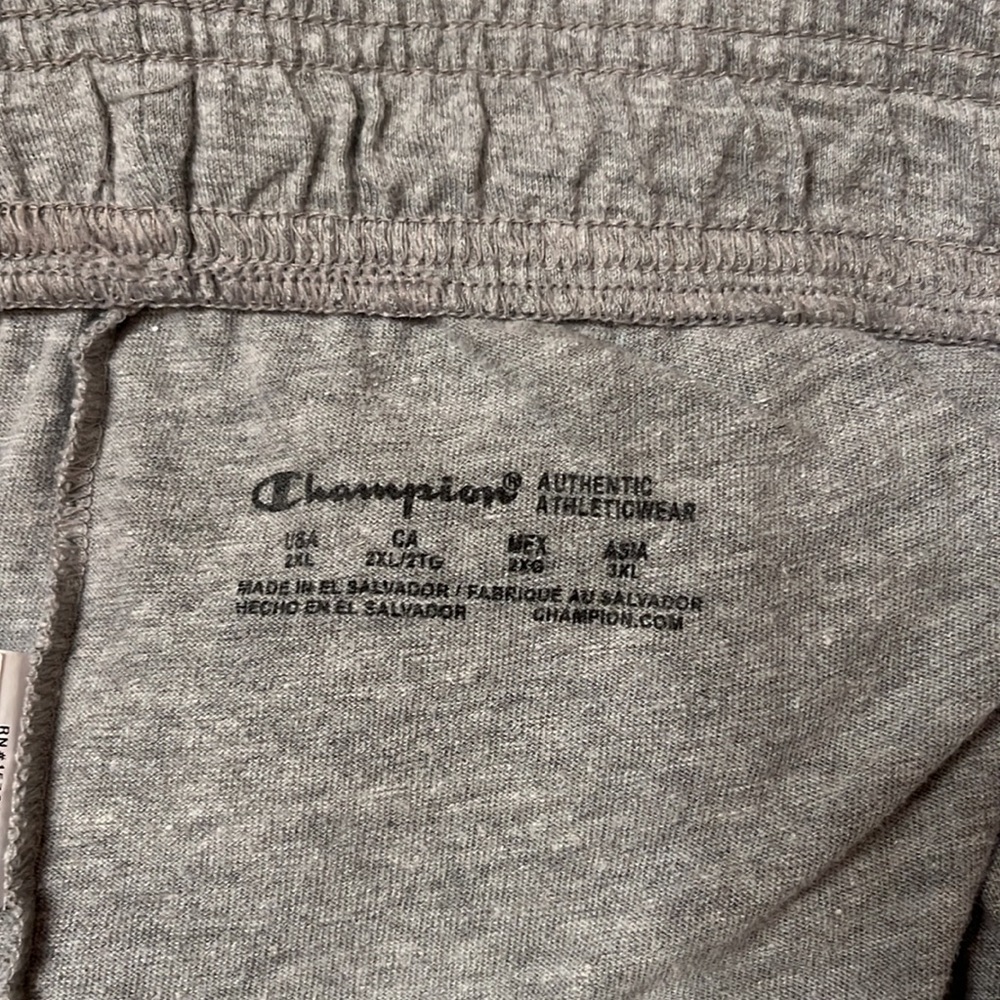 Champion Gray Lightweight Cotton-Blend Sweatpants Drawstring Waist Size XXL - Picture 5 of 7